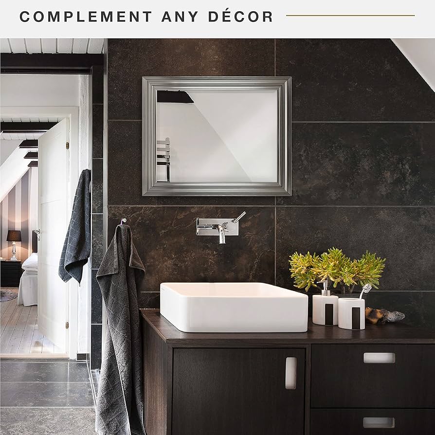Amazon.com: MCS Ezra 22.66x28.66 Large Wall Mirror, Brushed